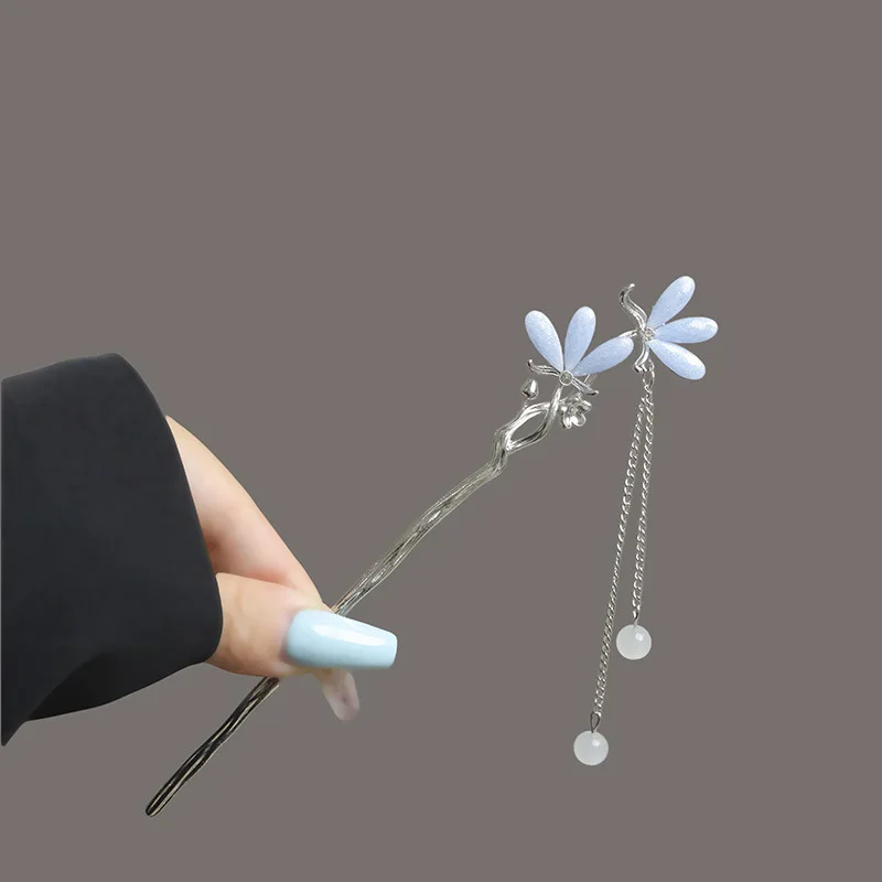 Licht Luxus Blume Haarnadel Für Frauen Chinesischen Stil Floral Schmetterling Quaste Haar Stick Elegante Metall Schmuck Haarnadel Haar Clips – Detail 1