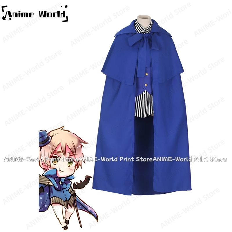 

《Custom Size》Anime Axis Powers Hetalia Arthur Kirkland Cosplay Costume with Cool Cloak Christmas Party Halloween Uniform