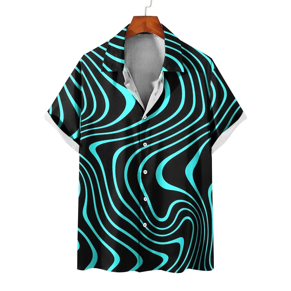 2024 men's shirt spring and summer personalized fashion casual short-sleeved shirt Hawaiian beach surf shirt plus size XS-5XL