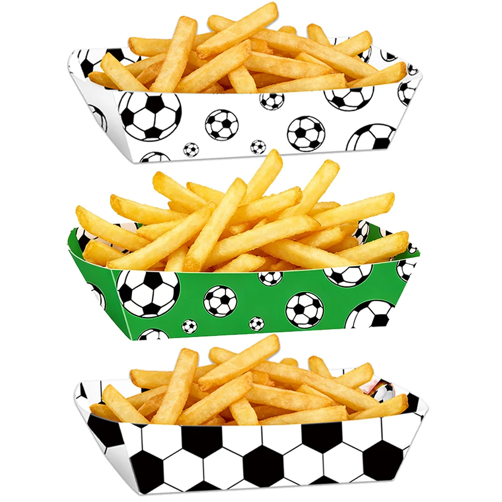 6/12/24 Stück Grün-Weiße Fußball-Papierschalen Snackbox für Kindergeburtstag Babyparty Fußballverein Dekoration Zubehör Geschenke – Detail 1