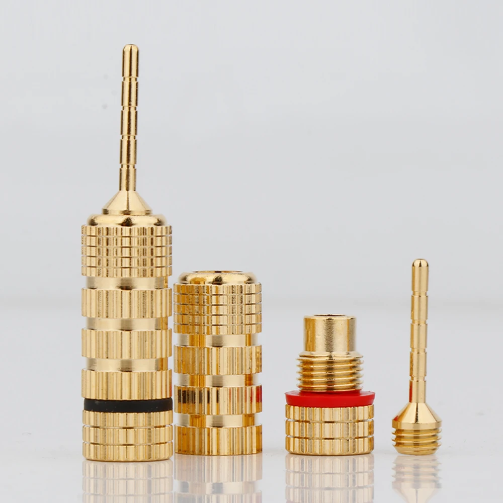 Conector de clavija de Cable de altavoz de 2MM, conector Banana chapado en oro, bloqueo de tornillo para Cable Hifi