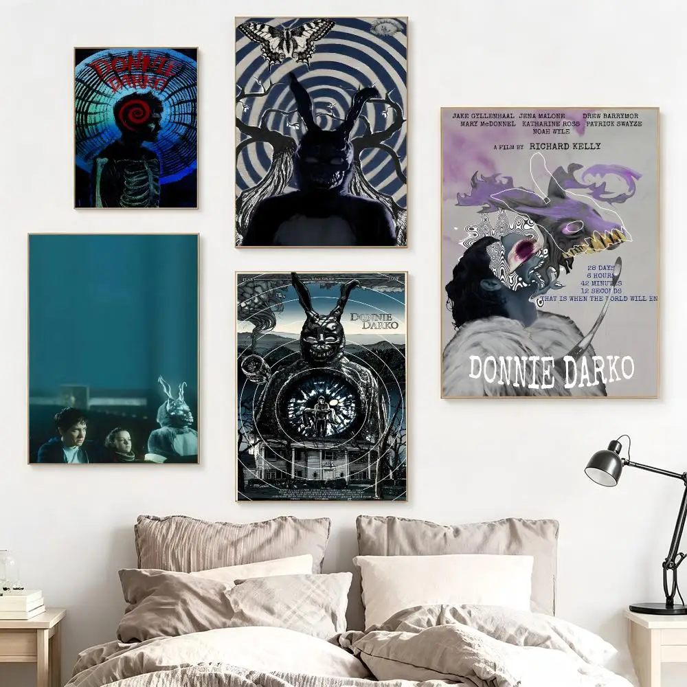 Classic Movie D-Donnie Darko Poster impermeable para el hogar sala de estar dormitorio bar decoracion estetica