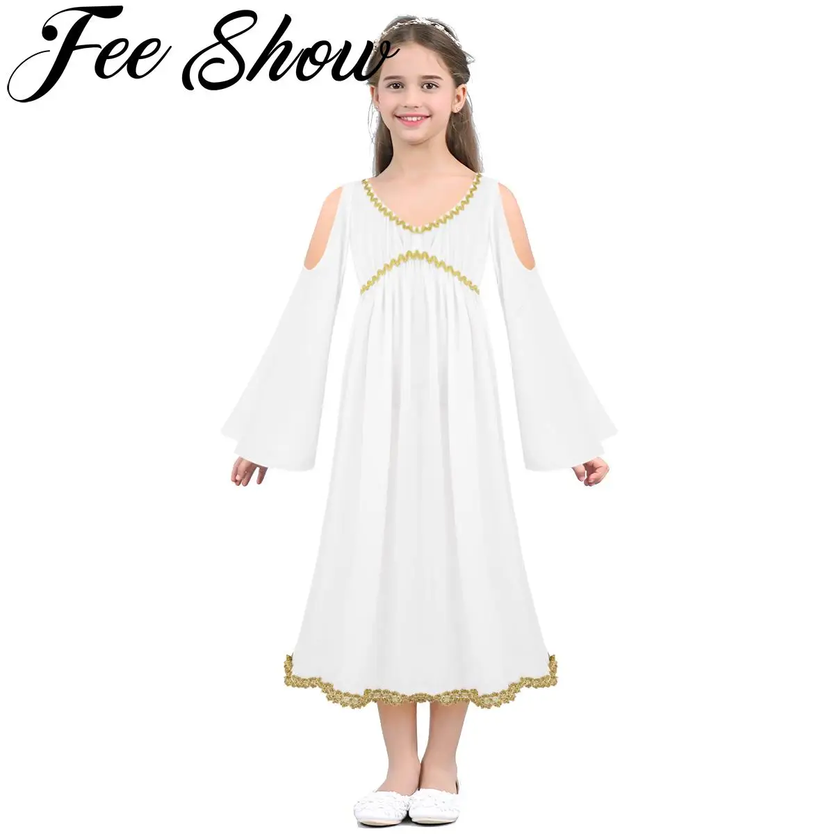 Kids Girls Roman Greek God Costume Cosplay Halloween Dance Dress Up Costume gioco di ruolo Fairy Party Carnival Long Dresses