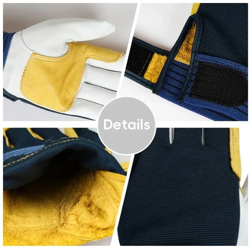 

1 pair Thickened Leather Work Gloves Wear-Resistant Breathable Labor Insurance Gloves Safety Tough Grip Protective Gloves