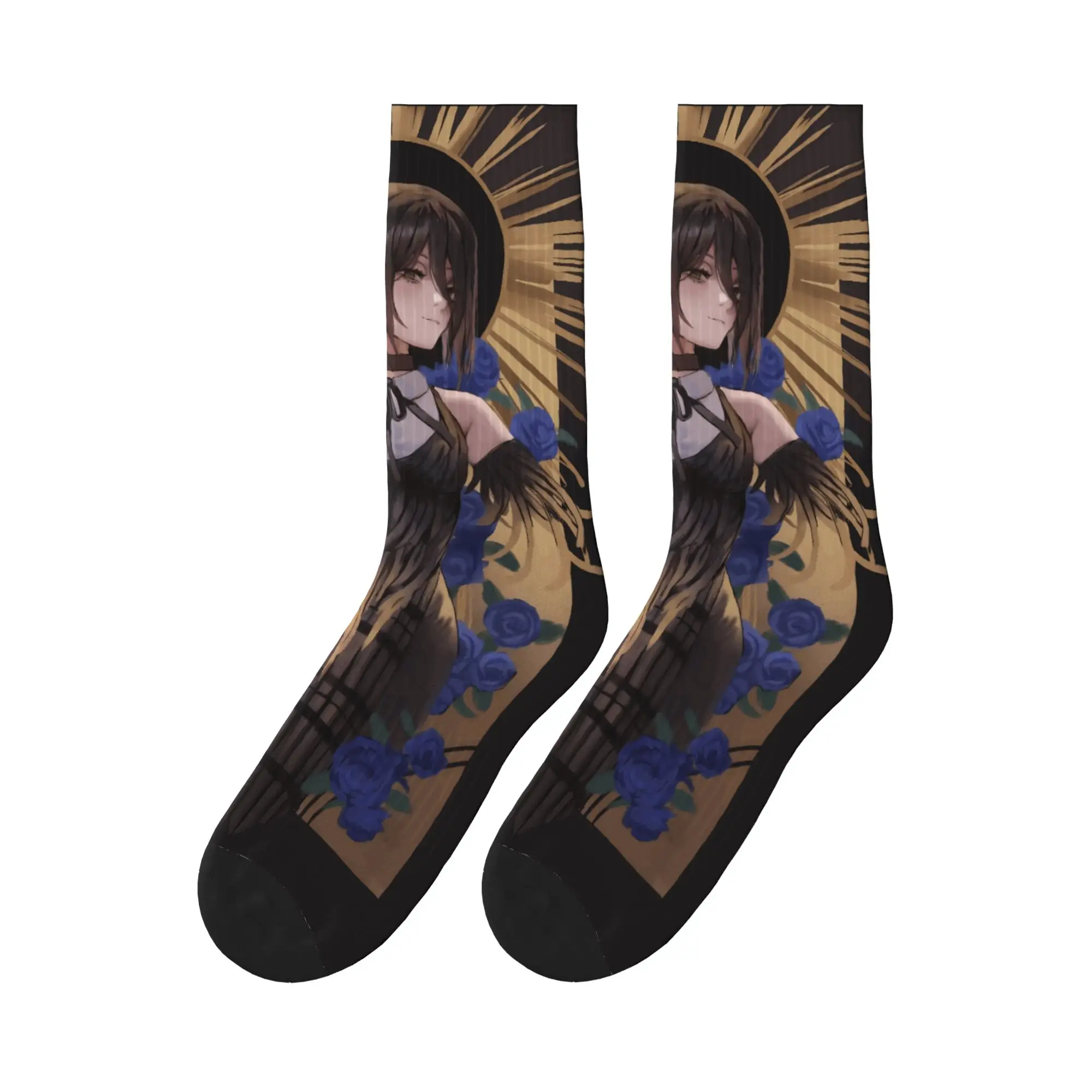 

Reze Retro Anime Japan Stockings Kawaii Socks Men's High Quality Socks Winter Running Sports Graphic Non Slip Socks Gift Idea