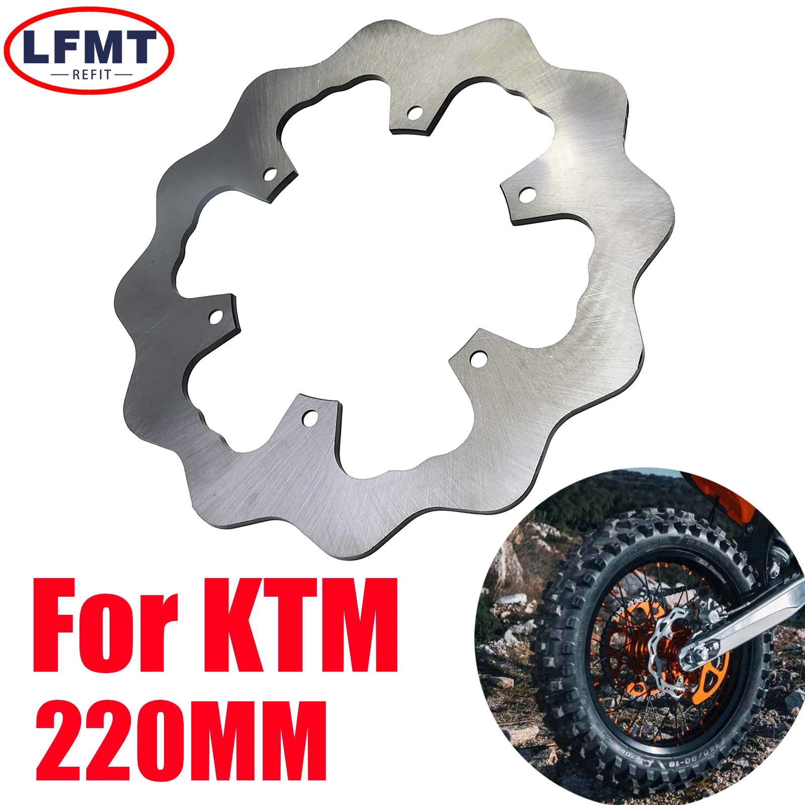 

Motorcycle 220MM Rear Brake Discs For KTM 125-500 XC/XCF/XCW/SX/SXF/EXC/EXCF 1994-2023 GasGas X / EC / MC 125-300 2021-2023