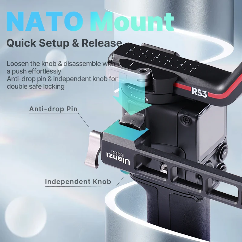 Ulanzi EG03 cakar Sling pegangan dapat diatur ringan pegangan portabel untuk DJI RS2/RS3/RS3 Mini/RS3 Pro untuk Video fotografi
