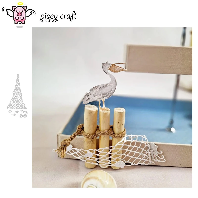 Piggy Craft metal cutting dies cut die mold Fishing net shell conch Scrapbook paper craft knife mold blade punch stencils dies