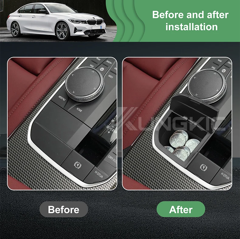 RHD Aufbewahrungsbox für BMW 2 3 4er F40 G20 G26 G01 G02 G05 G06 G07 I4 X3 X4 X5 X6 M4 Modifikation Auto Konsole Schalthebel – Detail 2
