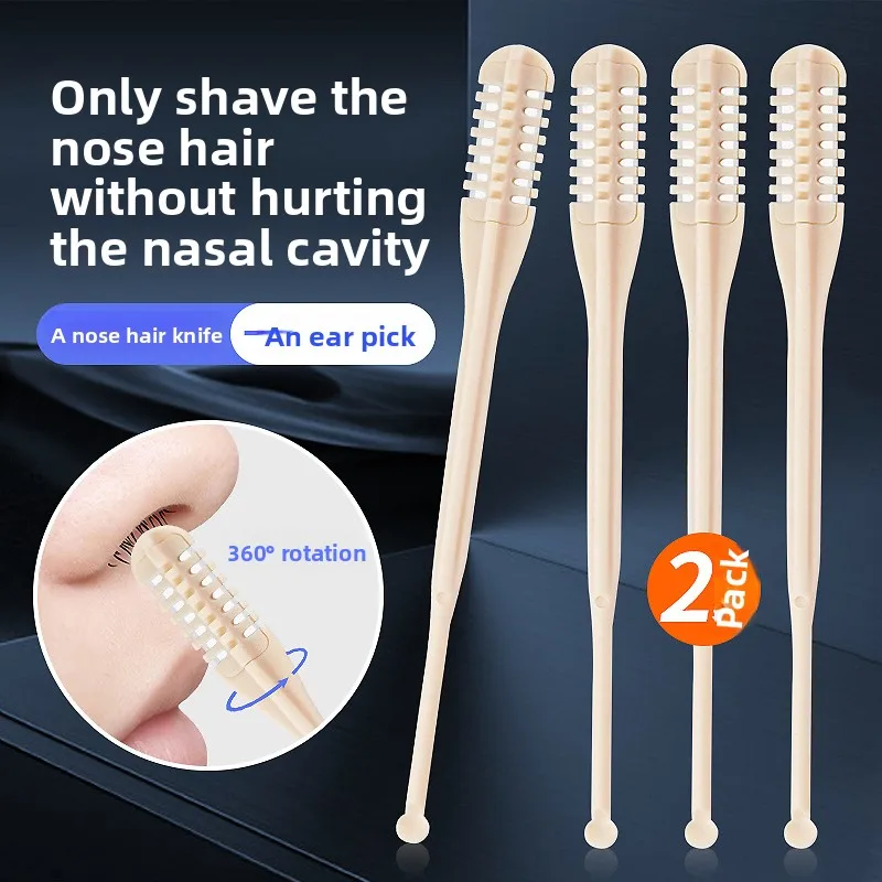 Nose Hair Trimmer Clipper For Men Stainless Steel Nasal Hair Scissors Ear Nose Beard Grooming Kit Portable