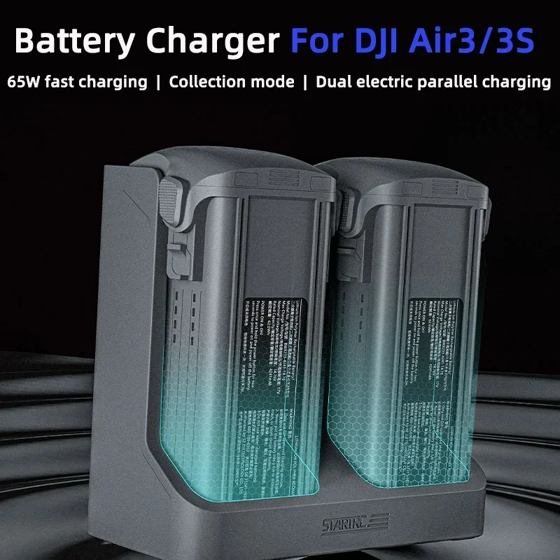 ドローン用バッテリー充電器キット,デュアルチャンネル,急速充電,ハブドック,インテリジェント充電マネージャー,USBポート,dji air 3,3 s,アクセサリー