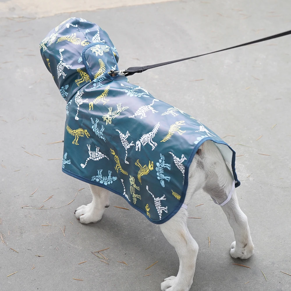 Dinosaur Print French Bulldog Raincoat M to 9XL Pet Dog Outdoor Waterproof Clothes for Small Medium Large Dogs impermeable perro