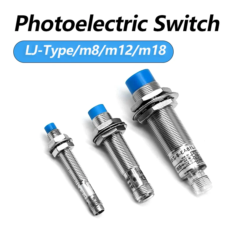 M8 M12 M18 Inductance Proximity Sensor NPN PNP DC10-30V 3pin Connector Cylindrical Metal Approach Switch LJ8A3  LJ12 LJ18 Series