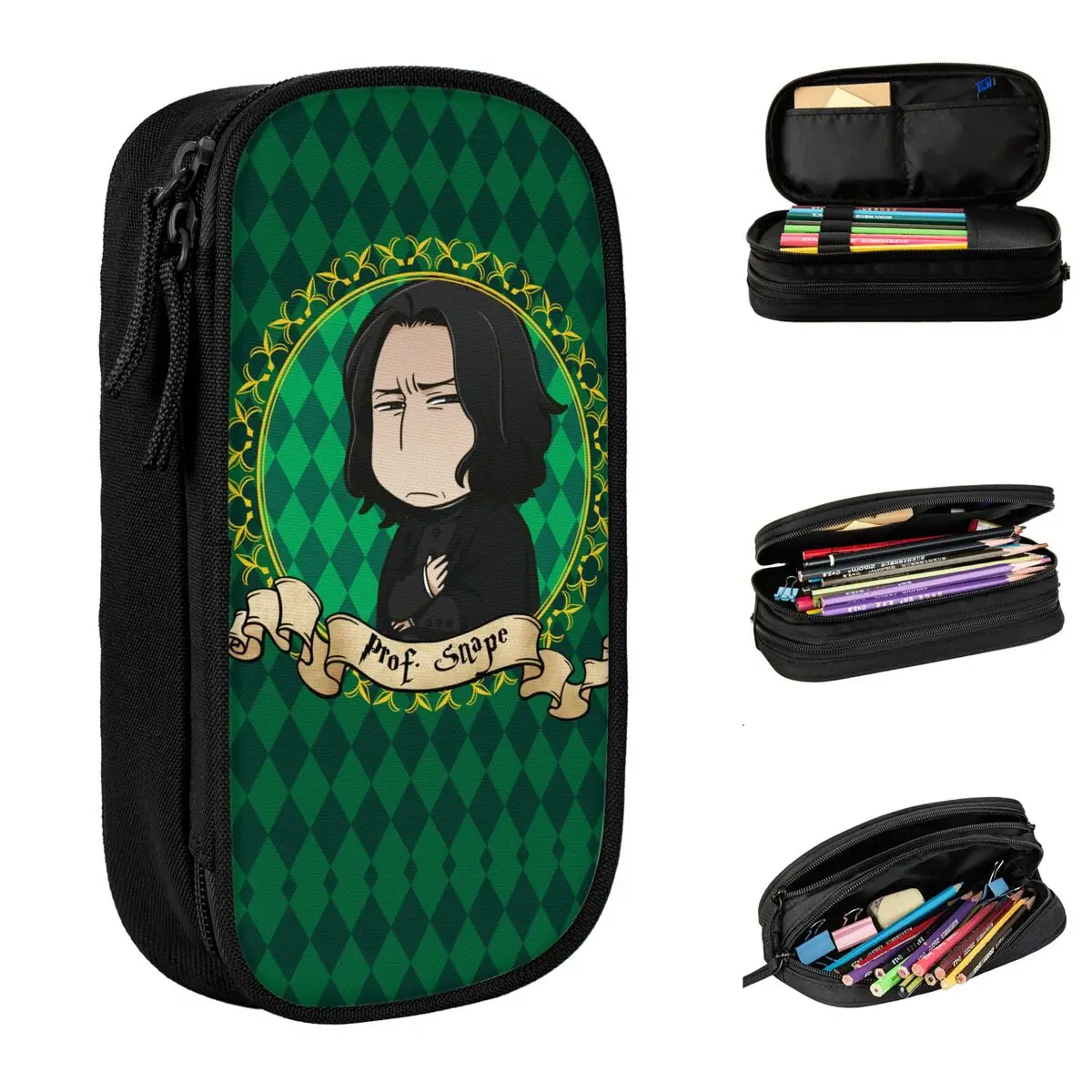 Potters Anime Professor Snape Pencil Case Pencilcases Pen Box Kids Big Capacity Bag Students School Zipper Stationery