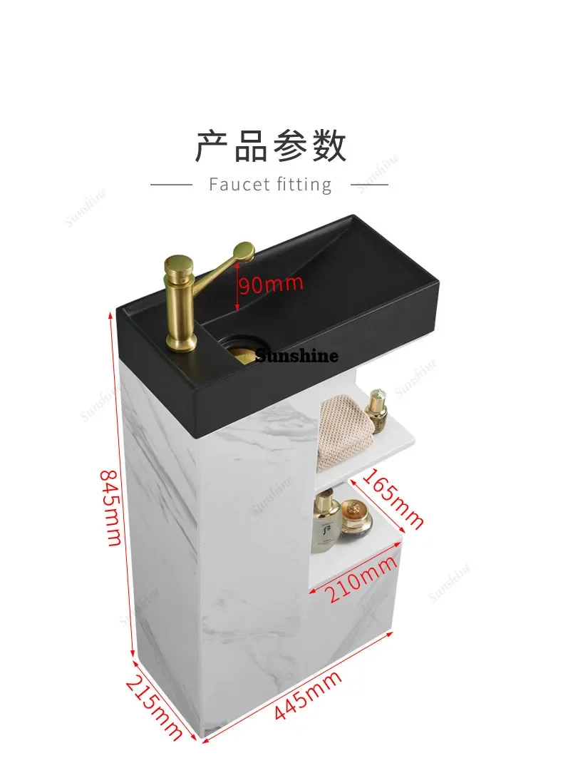 Nordic column type wash basin small apartment mini washbasin bathroom ultra-narrow floor typeYY