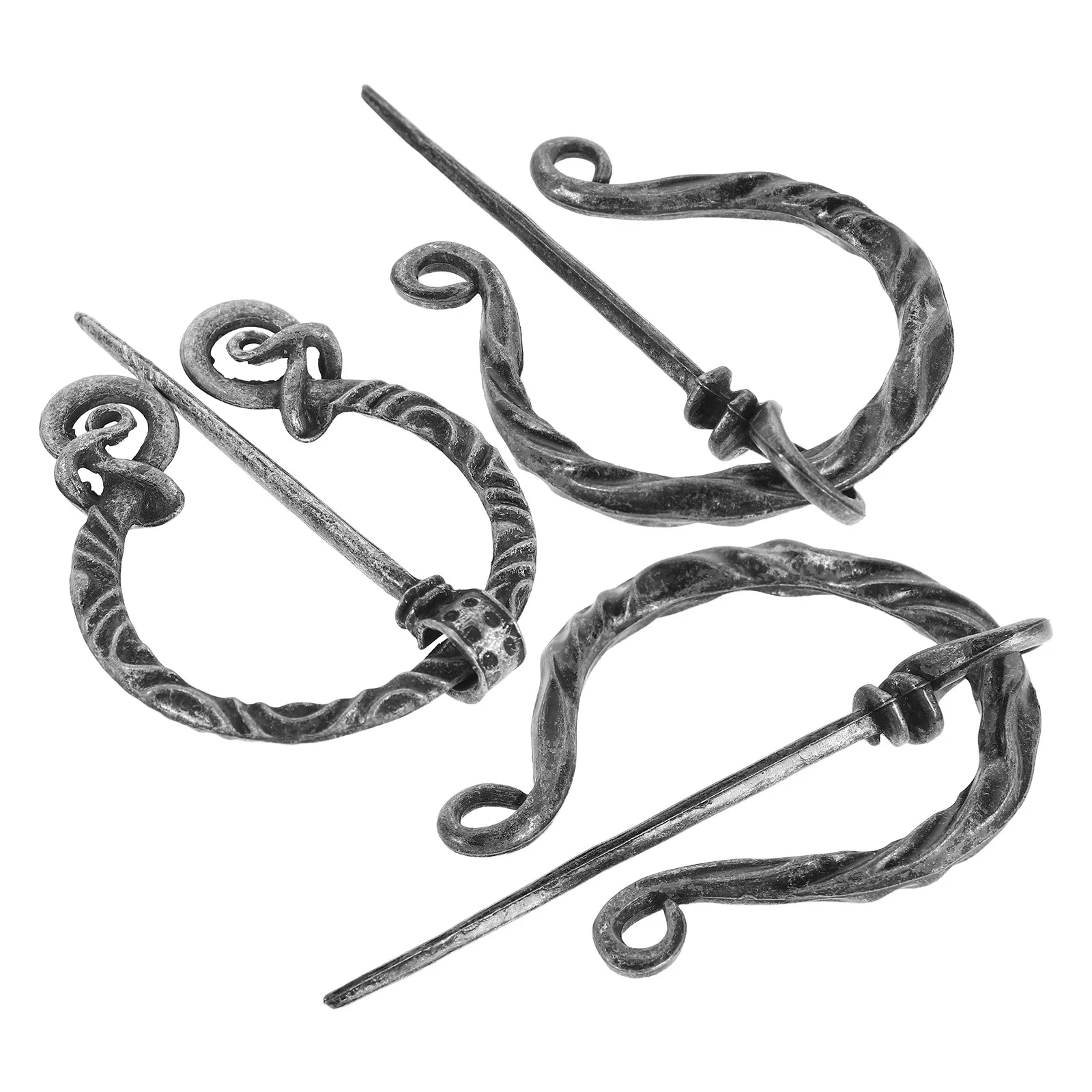 3Pcs Medieval Brooch Set Vintage Metal Cloak Shawl Pin Scarf Renaissance Jewelry Brooch Medieval