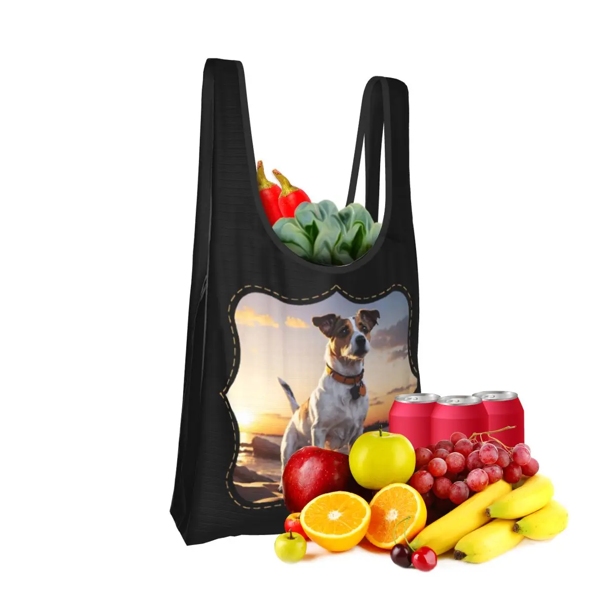 jack-russell-dog-at-sunset-bolsa-de-compras-portatil-sacola-de-ombro-dobravel-bolsa-de-compras-bolsa-de-compras