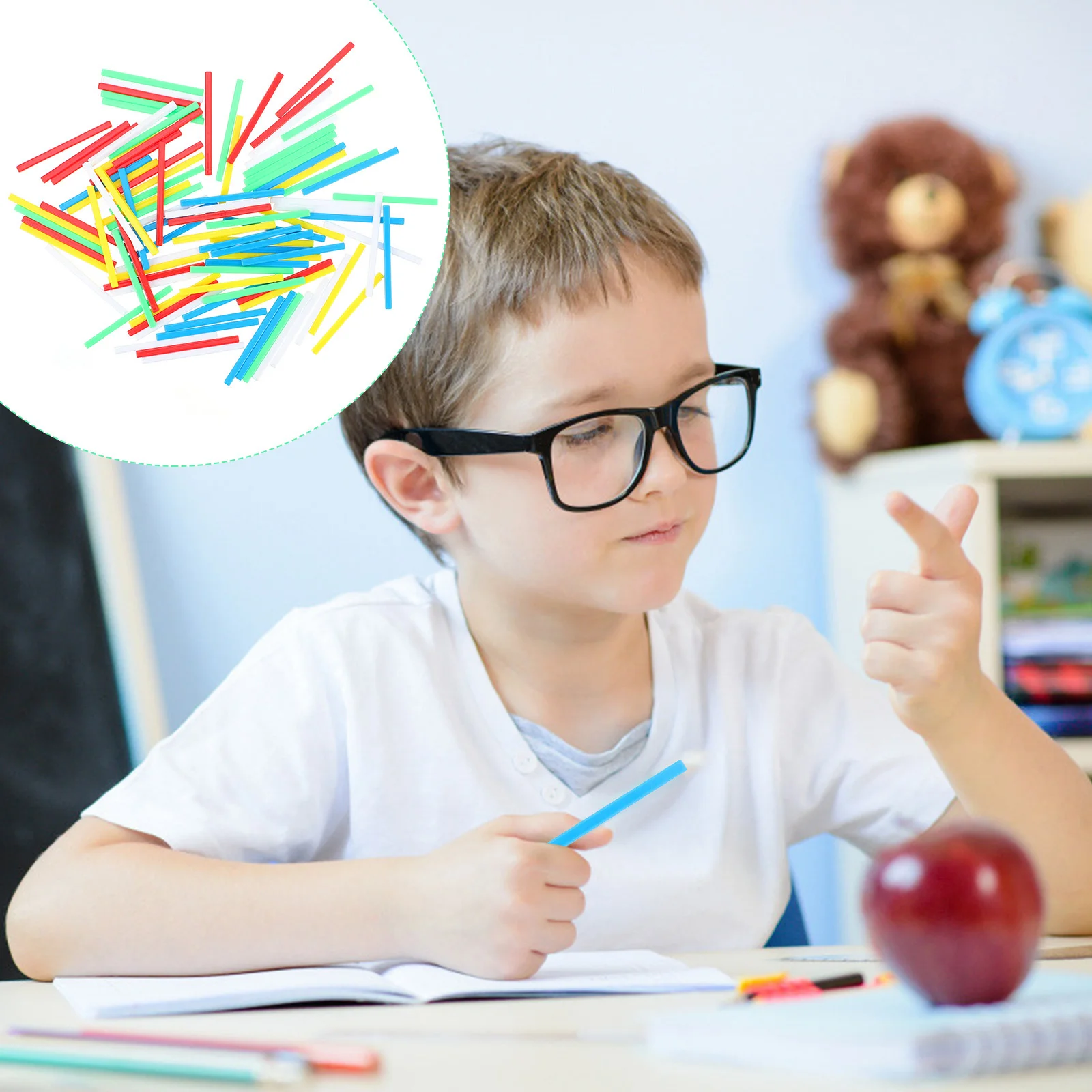 2 sacchetti bastoncini di conteggio in plastica colorata ausili per l'apprendimento dell'illuminazione matematica per bambini aste aritmetiche giocattolo educativo