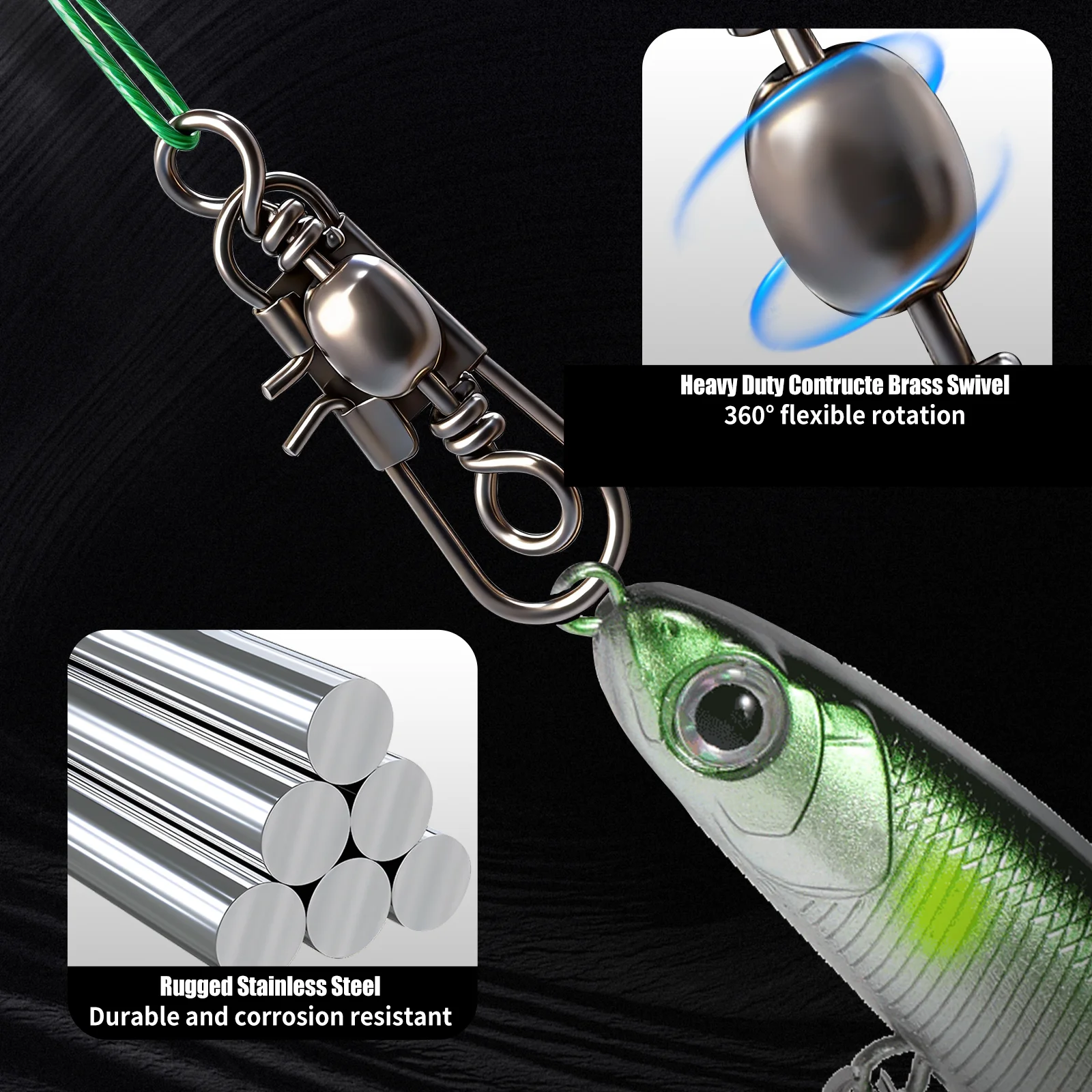 Aparejos con alambre resistente y esmerillón para señuelos - imagen 2