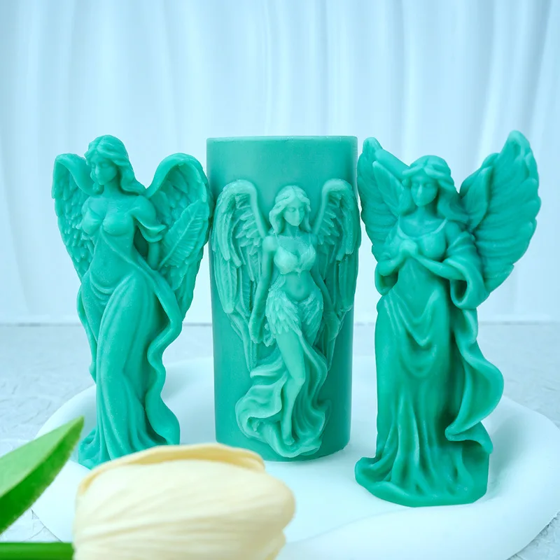 

Fairy Maiden Candle Mold DIY Handmade Aromatherapy Home Decorative The Godness Angels Plaster Cement Epoxy Resin Mold Soap Mould