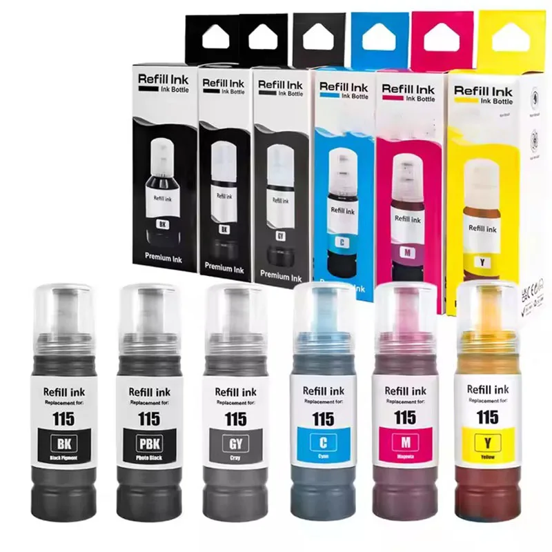 115 T115 Запасные чернила Dey, совместимые с принтером Epson EcoTank L8160 L8180