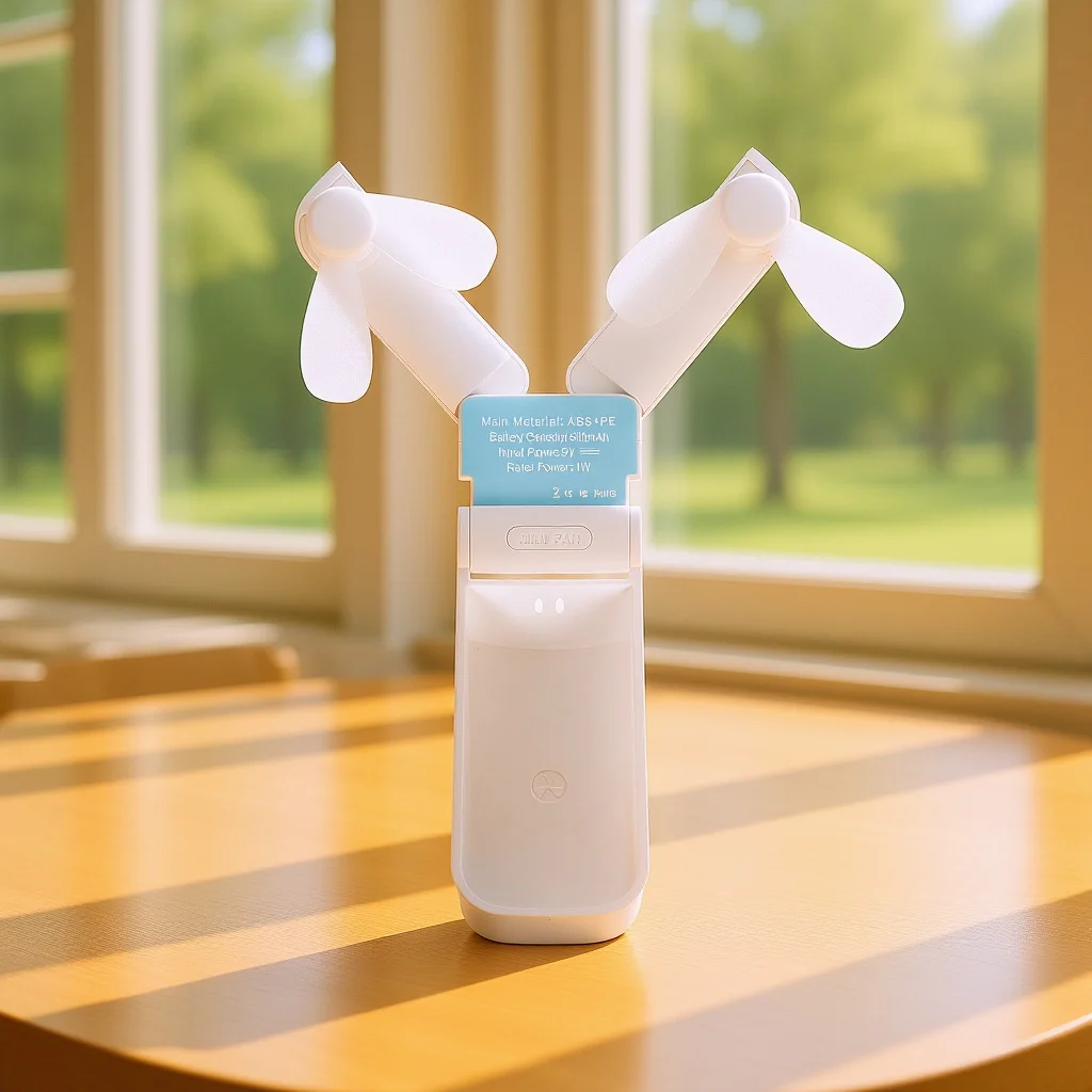 

Mini Fan Portable: Foldable Double Head Usb Rechargeable Cooling Fan For Travel Outdoor Use Small Lightweight Air Cooling Device
