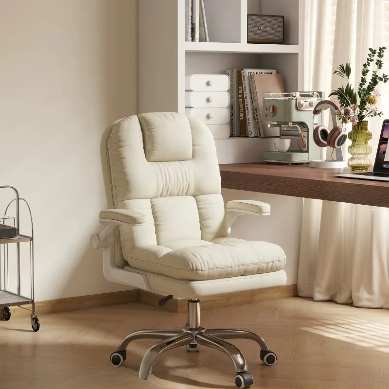 Cadeira de escritório moderna e giratória, ergonômica, leve, com encosto confortável, design de luxo, cadeira de escritório, mobiliário moderno.