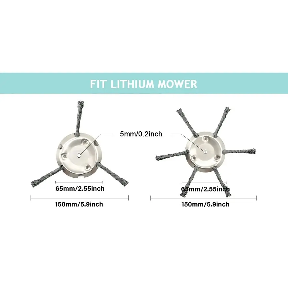 1 Stücke Neue Stahldraht Rad Rasenmäher Kopf Entfernung Moos Rost Pinsel Disc Unkraut Bürstenkopf 6 zoll Universal Rasentrimmer Kopf