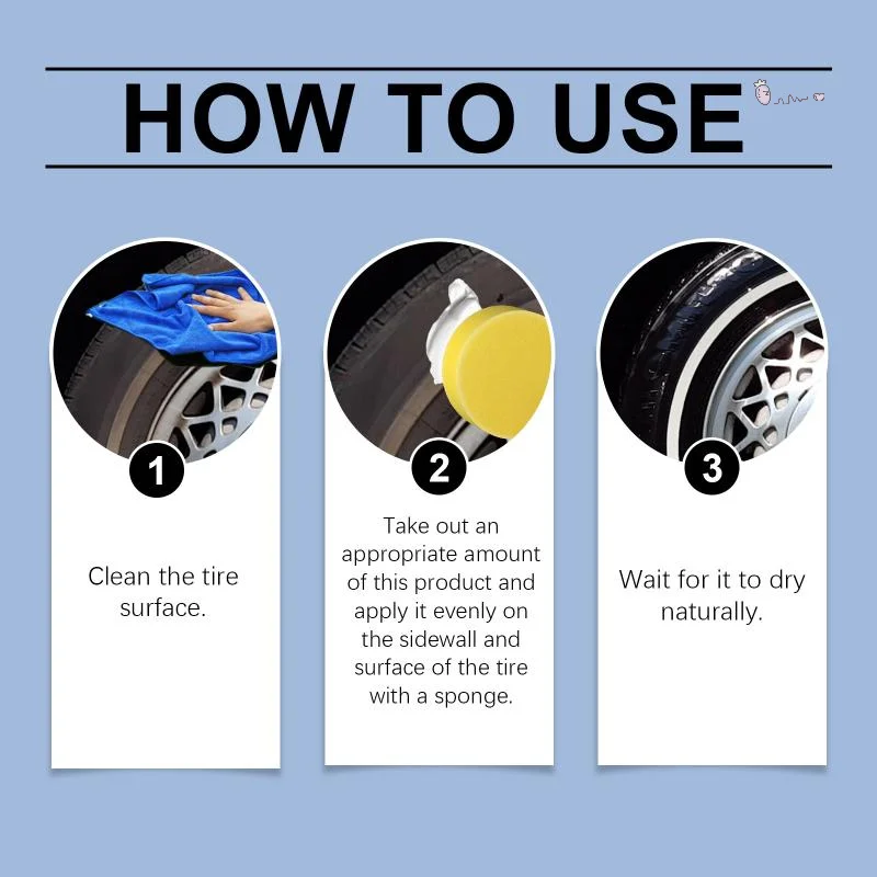 Tire Polishing Wax-High-Gloss Black Finish, Restores Tire Gloss & Enhances Appearance, Prevents Oxidation, Cracking & Aging
