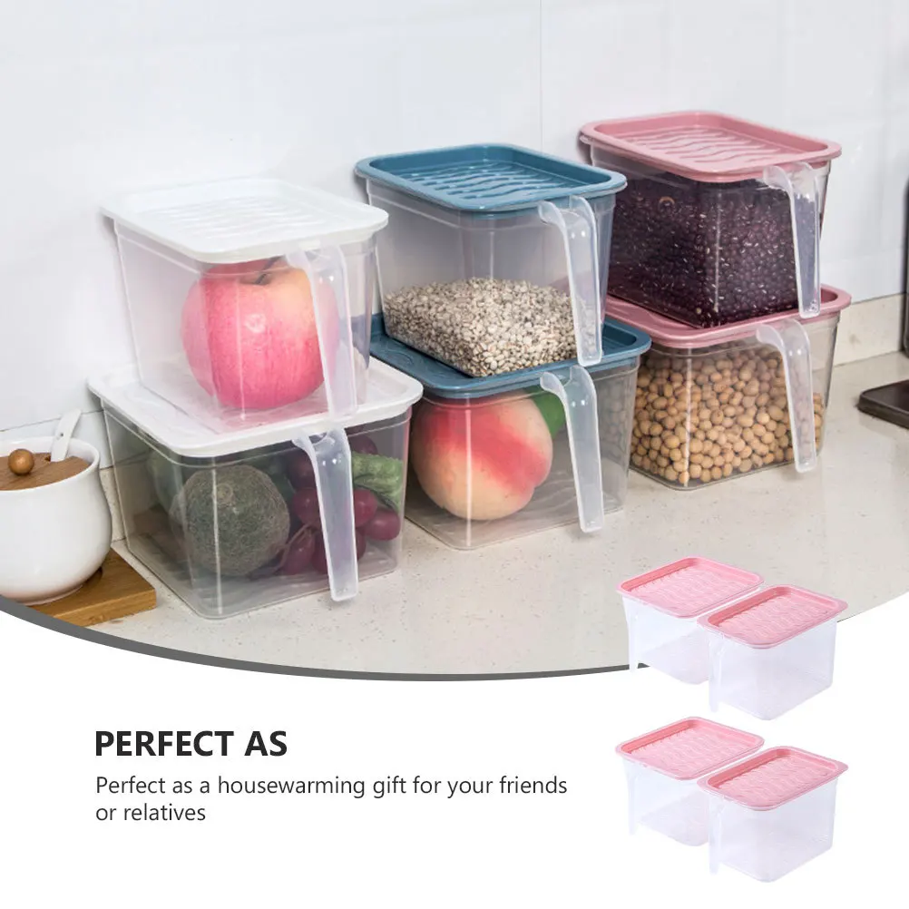 

4pcs Food Storage Box Set Kitchen Airtight Containers For Fridge Fruit Vegetable Preservation Sealed Storage Jar For
