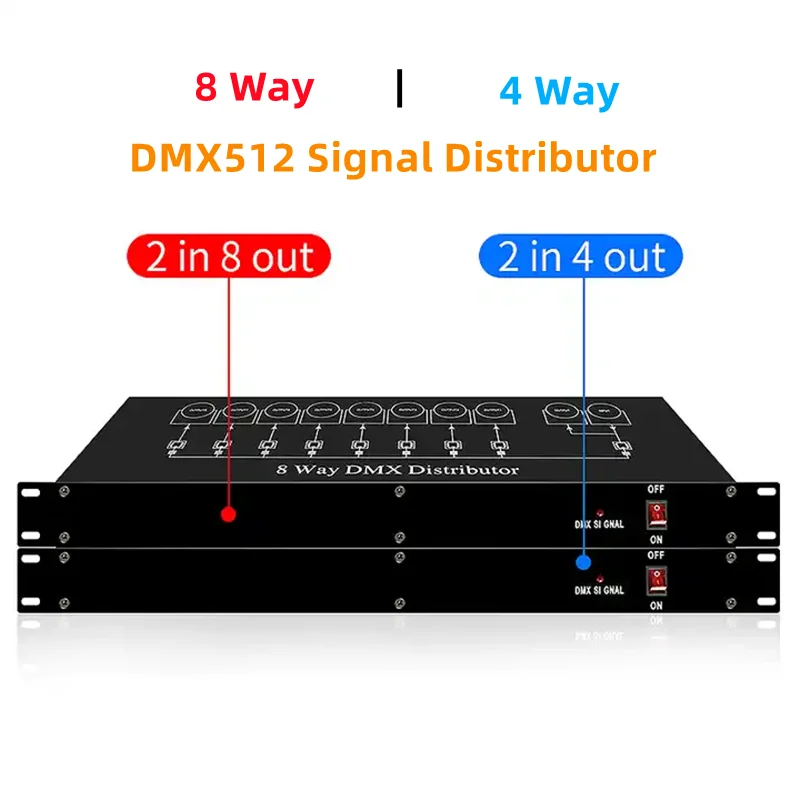 DMX512 Signal Distribution Amplifier Photoelectric Isolation Optical Console Signal Amplifier Intensifier Splitter Stage Light