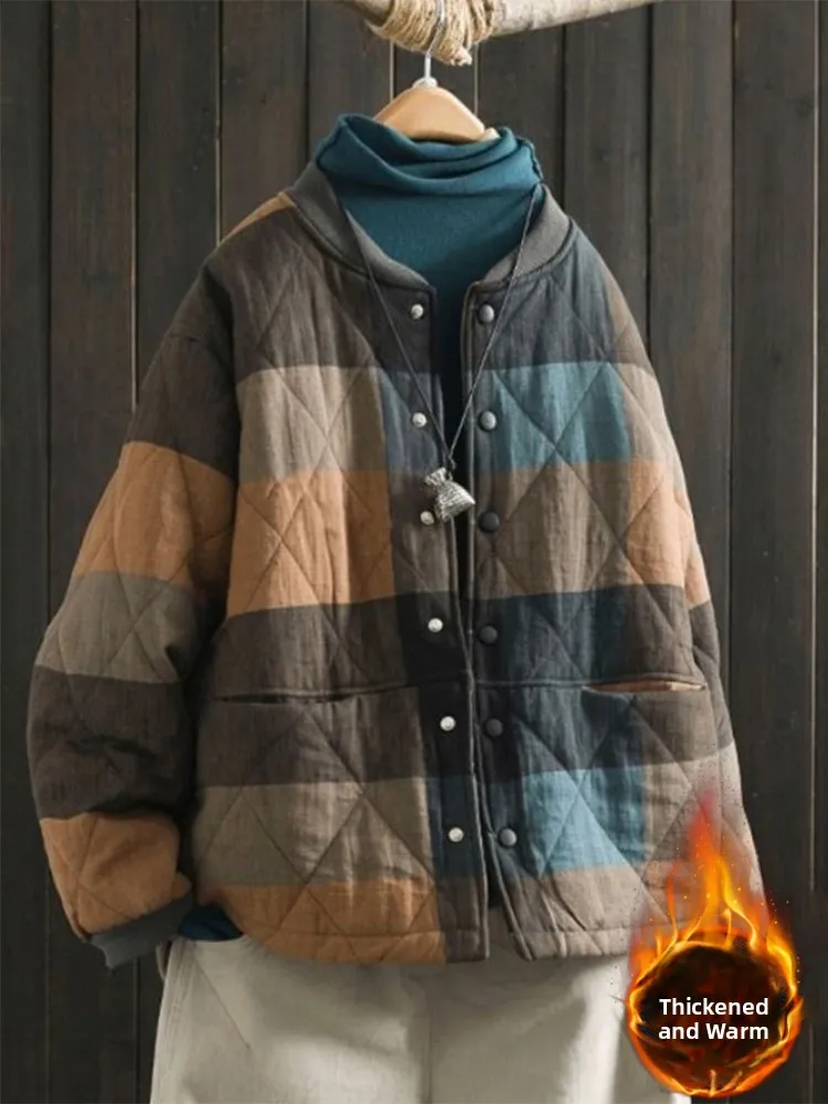 

Thiened хлопковая подкладка Jaet в стиле ретро с воротником-стойкой, бейсбольная одежда, женская верхняя одежда, теплое пальто, длинное свекло, свободный крой, зима