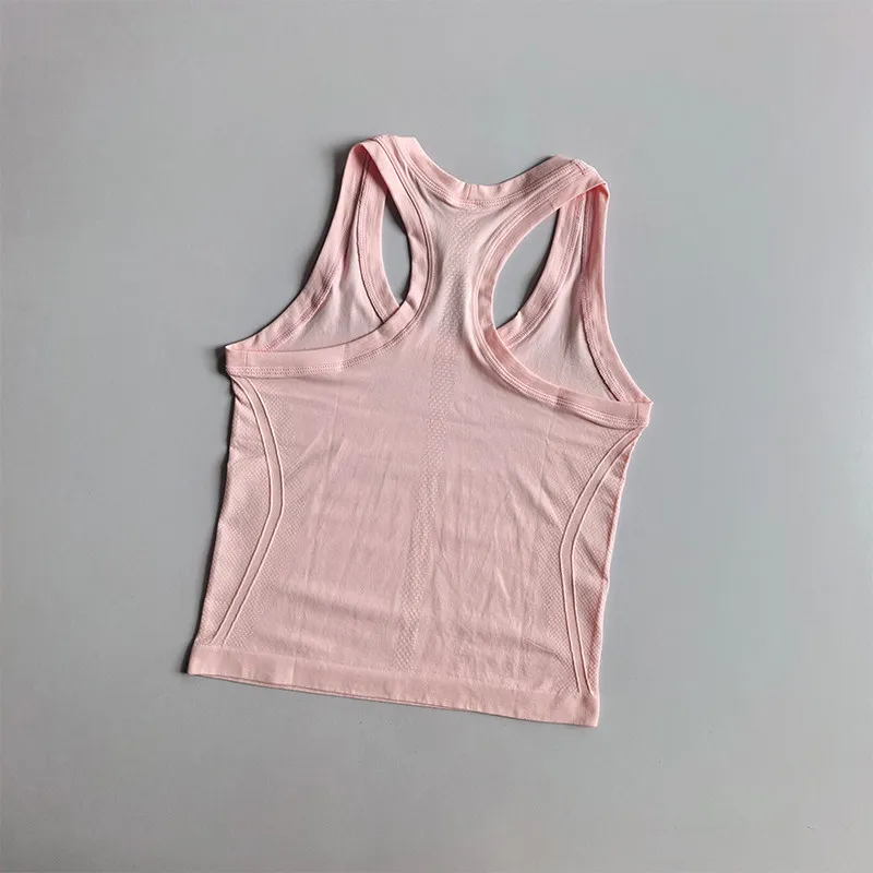 Sportweste Schnelltrocknend Einlagig Yoga-Bekleidung Schlanke Elastische Fitness-Oberbekleidung ohne Brustpolster für Pilates – Detail 4
