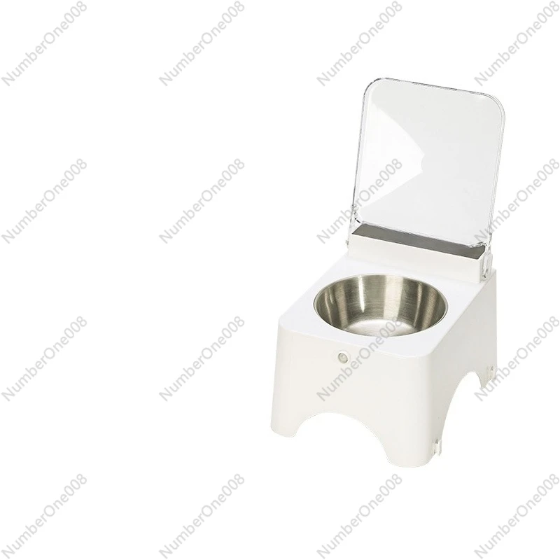 Automatic Smart Cat Food Bowl with Lid, Elevated Ceramic & Stainless Steel Feeder, Anti-Spill Dustproof Pet Dish