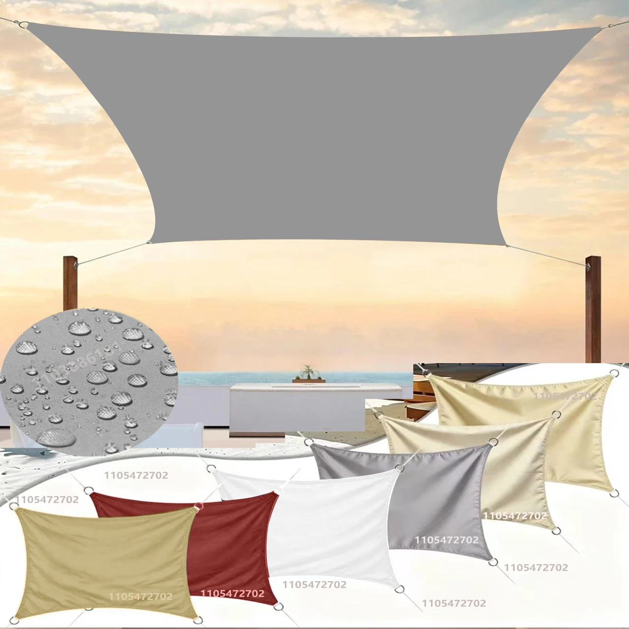 Sunshade Sail, Waterproof Sunshade Shed, Rainproof, UV Protection Cover for Courtyards, Balconies, and Outdoor Gardens