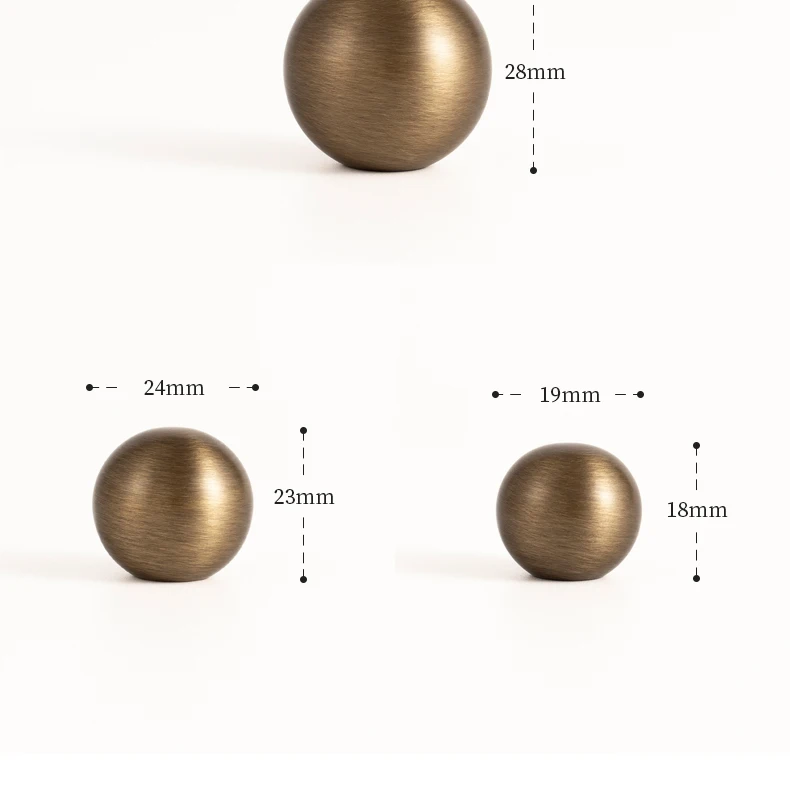 Round antique brushed brass cabinet knob — supplier illustration 24