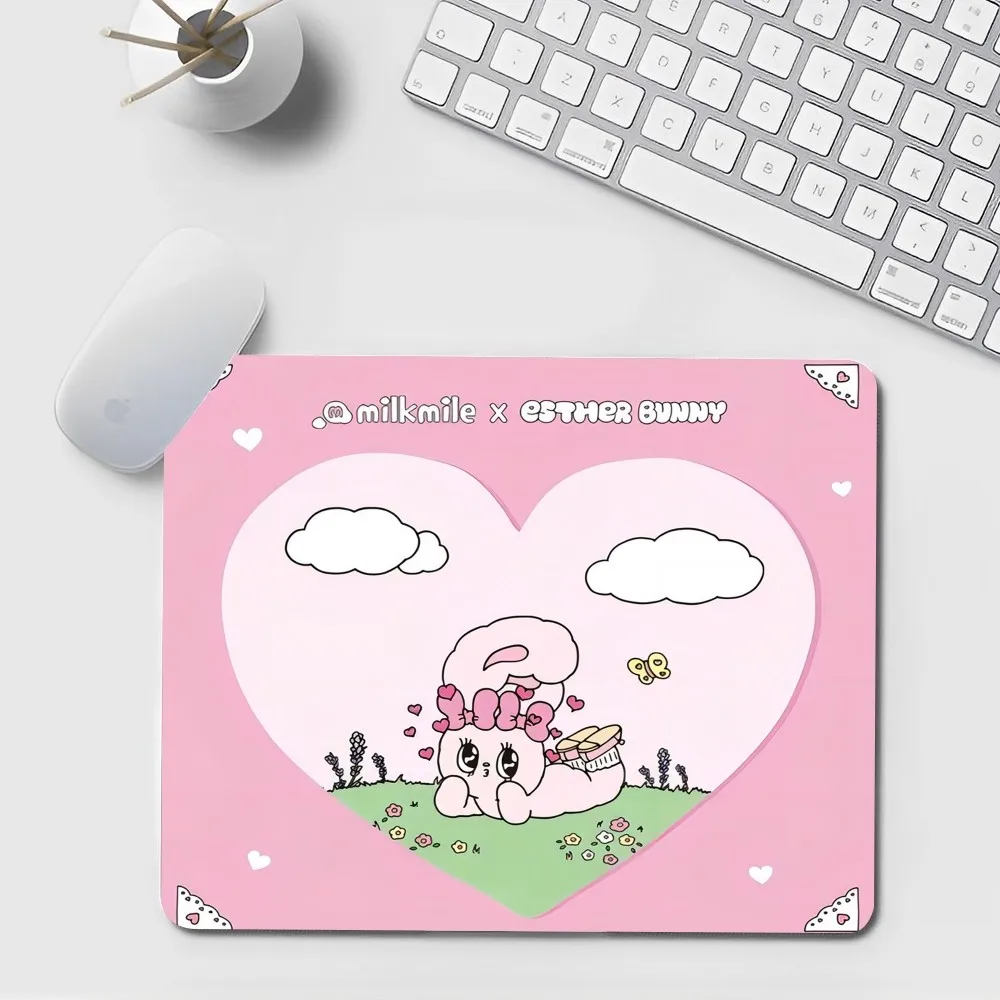 Cute Pink Esther Bunny DIY Cabinet Gaming Computer Laptop Desk Mat Mouse Pad Mouse Mat Notebook for PC Mouse Carpet