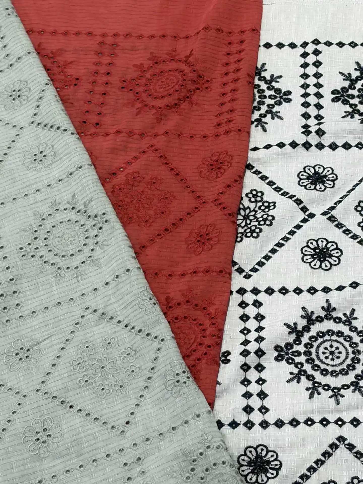 

Bohemian colorful hollow-out embroidered fabric for women's children's clothing, dresses, and garment embroidery fabric