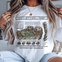 Women Clothing Cotton Clothes Female Graphic Tops for Lover Gifts Monterey Bay Aquarium Sea Otter T Shirt High Quality T Shirts