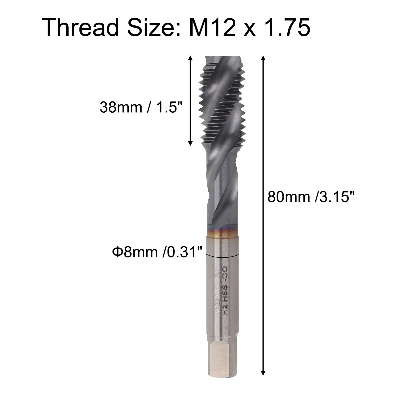 Tap Chucks With Overload Protection For General Use Metric Machine Thread Tap 12mm X 1.75 Tap Good Wear Resistance