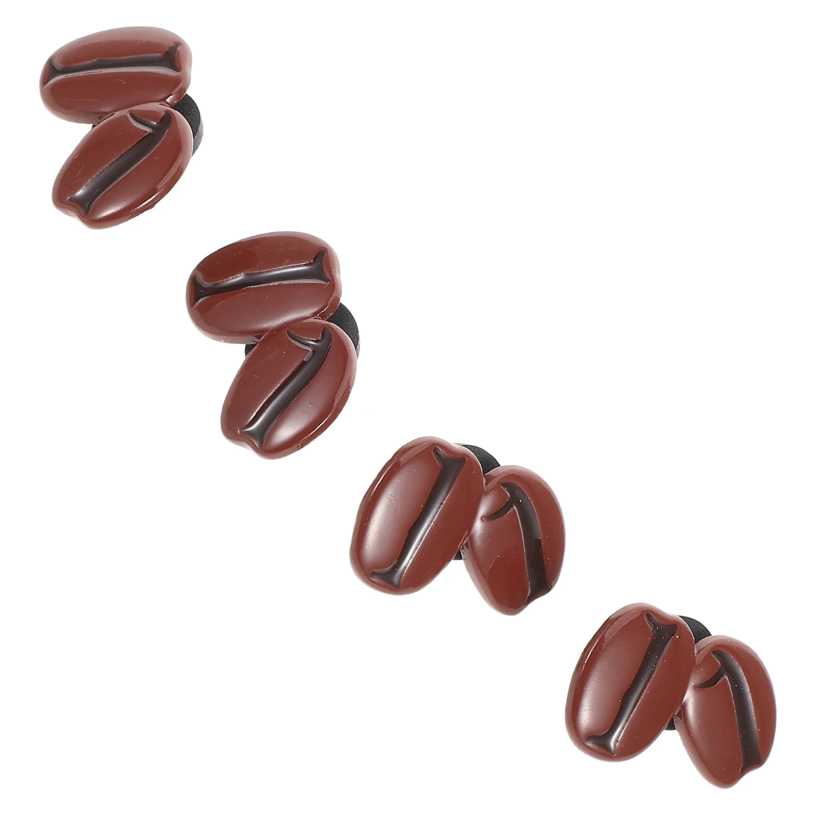 

4Pcs Coffee Bean Brooch Light Brown Espresso Accessories Funny Pin Badges Japanese Design Kawaii Lapel Pins Enamel Charm