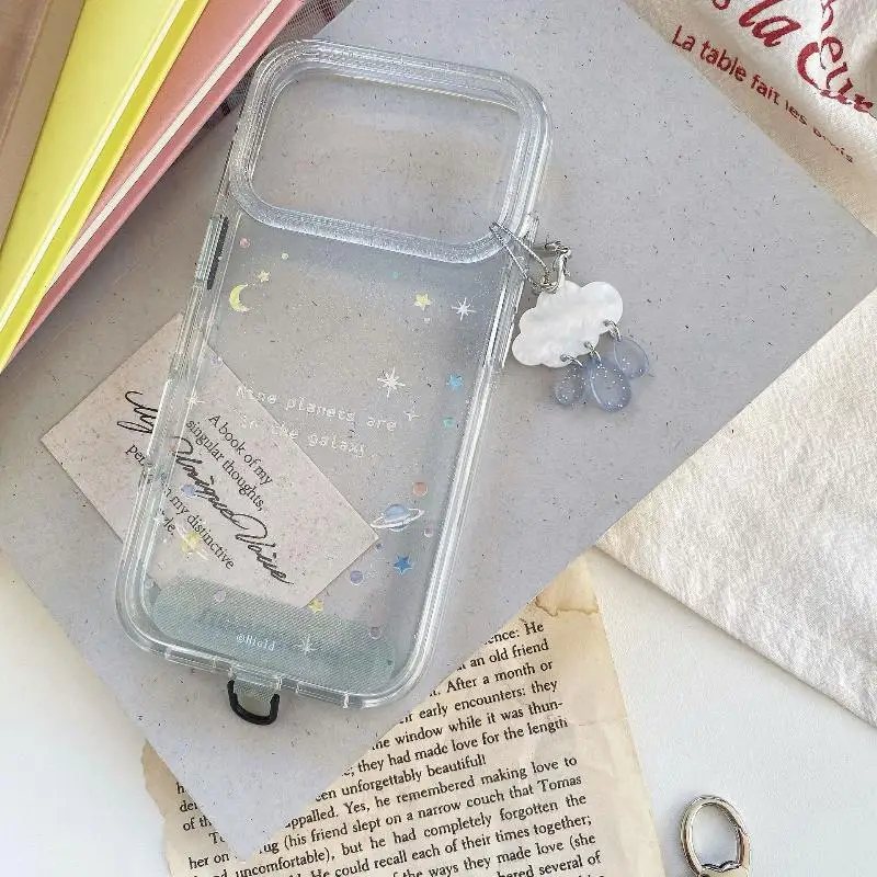 Niedlicher Wolken-Regentropfen-Schlüsselanhänger, INS-Regentropfen-Charms, Handyband-Anhänger, Schlüsselring, Handy-Lanyard für Tasche, Handy-Dekoration – Detail 9