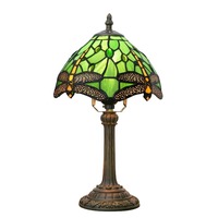 8inch 20cm Tiffany Desk Light Stained Glass Dragonfly Lampshade Bedside Table Lamp for Bedroom Living Room Lampara Mesita Noche