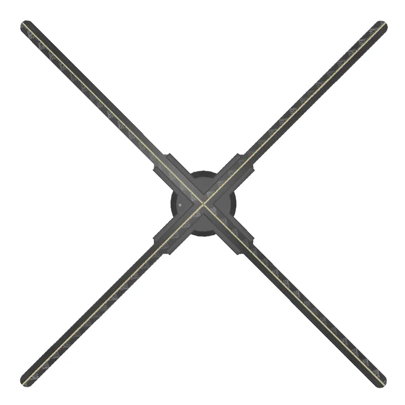 3D holographic projector LED fan advertising machine, no screen, suspended installation, with speaker support.