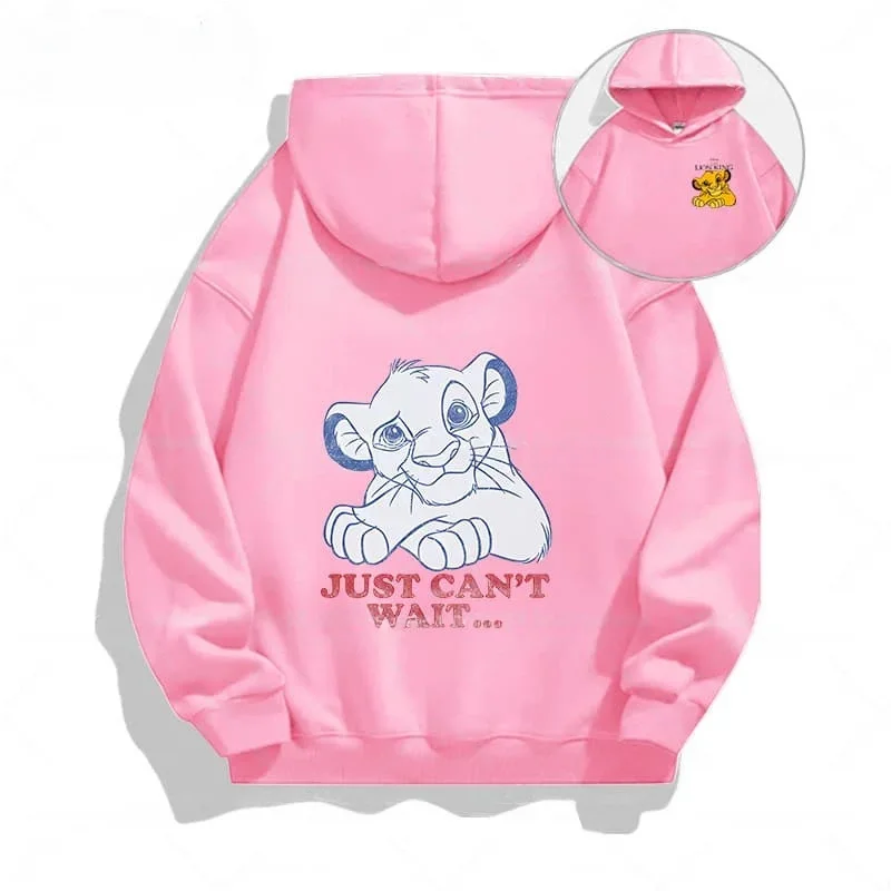 الخريف الأسد الملك متعة الكرتون طباعة الاطفال هوديي طويلة الأكمام الصوف الأطفال الرياضة الدافئة بنين بنات نمط غير رسمي مقنعين البلوز #5