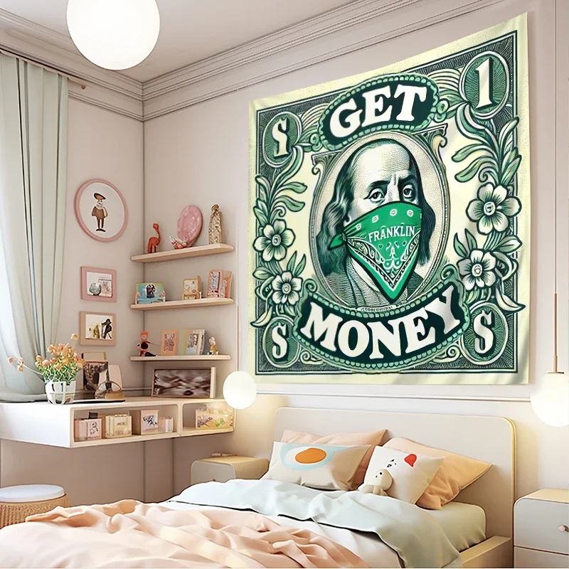 Vintage  Money Wall Hanging Tapestry Decor for Man Cave or Living Room Art tapestry for dorm room - view 5