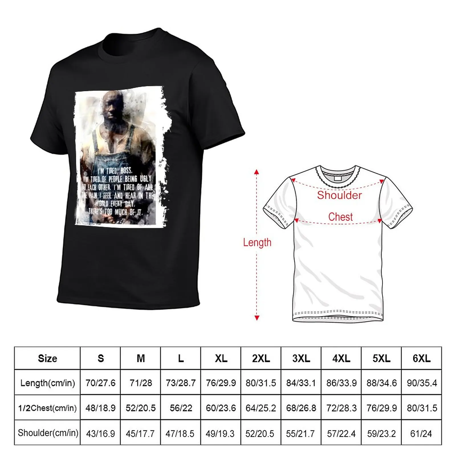 New John Coffey tired watercolor T-Shirt vintage clothes Blouse anime clothes new edition t shirt mens cotton t shirts