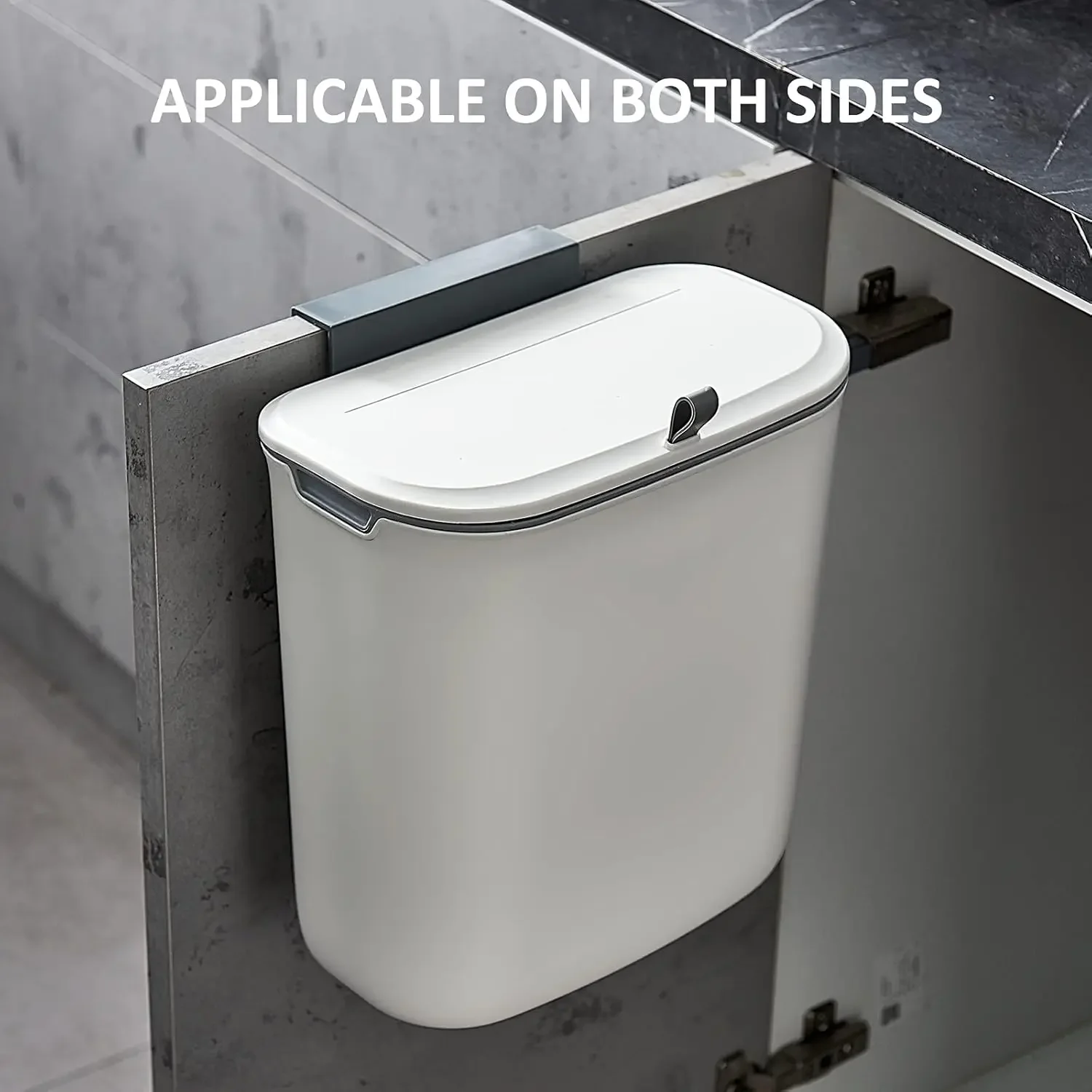 7L Hanging Trash Can with Lid Plastic Wall-Mounted Garbage Can Small Kitchen Trash Bin Kitchen Compost Bin for Under Sink