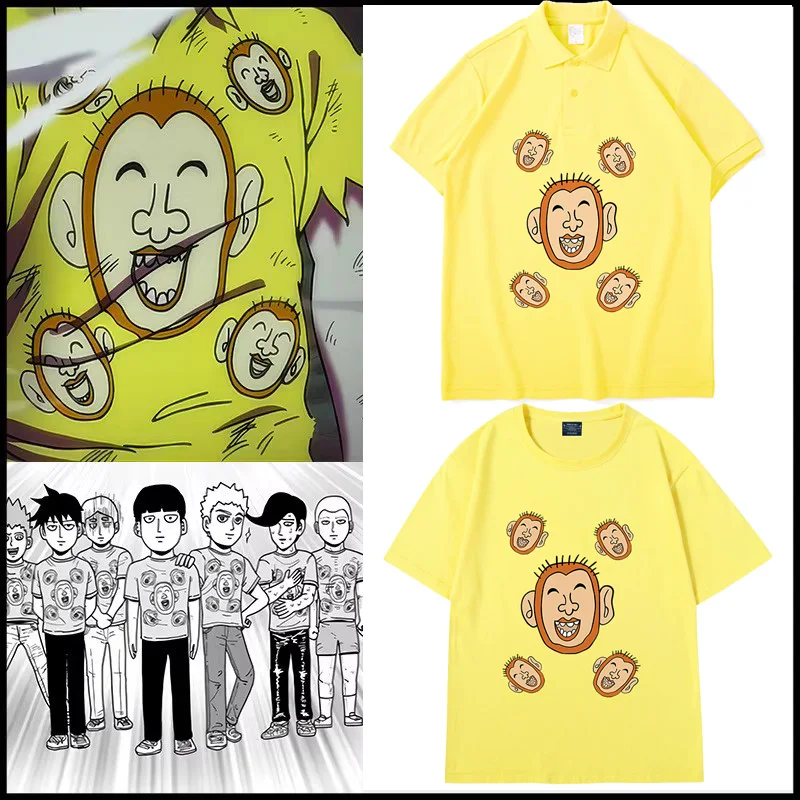 

Anime Reigen Arataka Mob Psycho 100 Kageyama Shigeo Dimple Cosplay T-shirt Cartoon Tee Shirt Short Sleeve Shellort Costume Gift