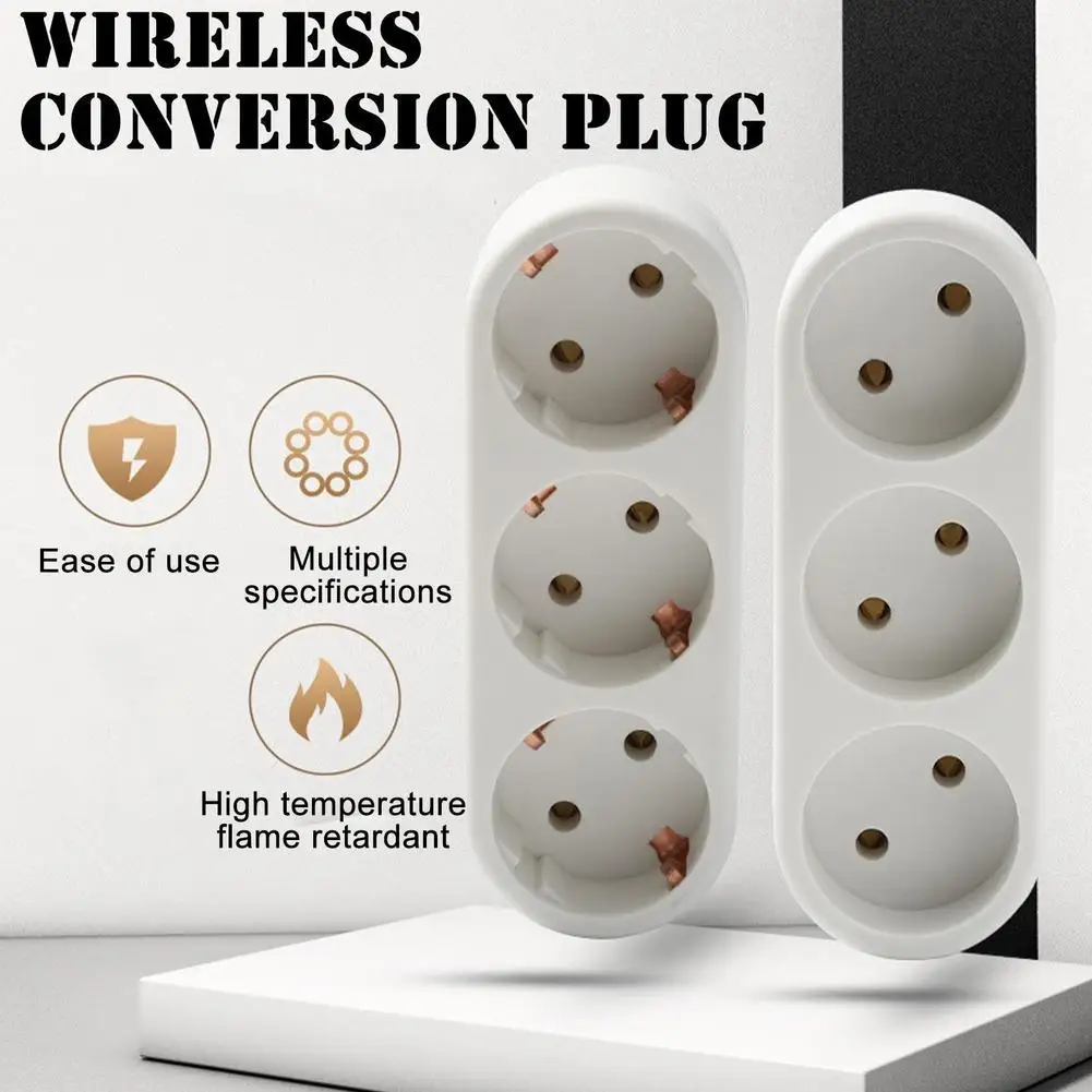 EU Electrical Socket 3 Outlets European Standard Adapter Expansion Socket Power Extension Plug Converter EU Conversion Plug